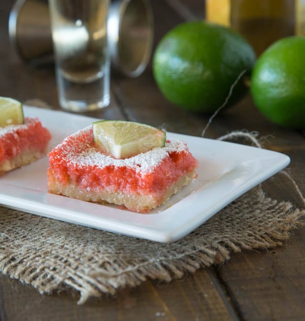 strawberry margarita bars close up