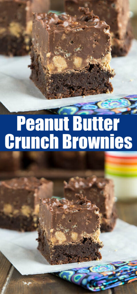 peanut butter crunch brownies on plate