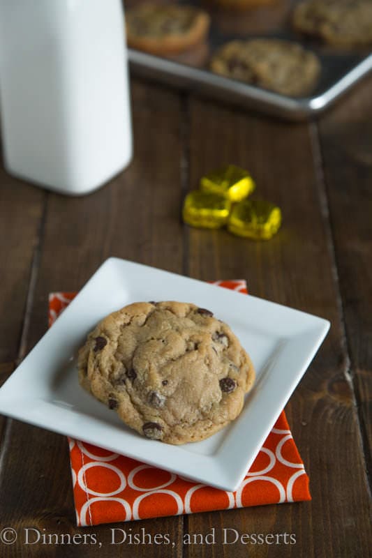 Caramel Stuffed Chocolate Chip Cookies - what could be better than a soft and chewy cookie with an gooey caramel candy inside!