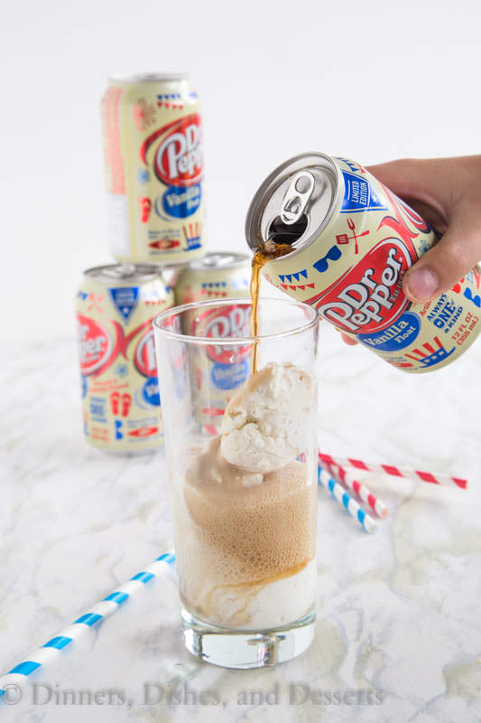 Dr. Pepper Vanilla Ice Cream Floats - an all time favorite summer treats gets a little makeover with Dr. Pepper Vanilla Float.