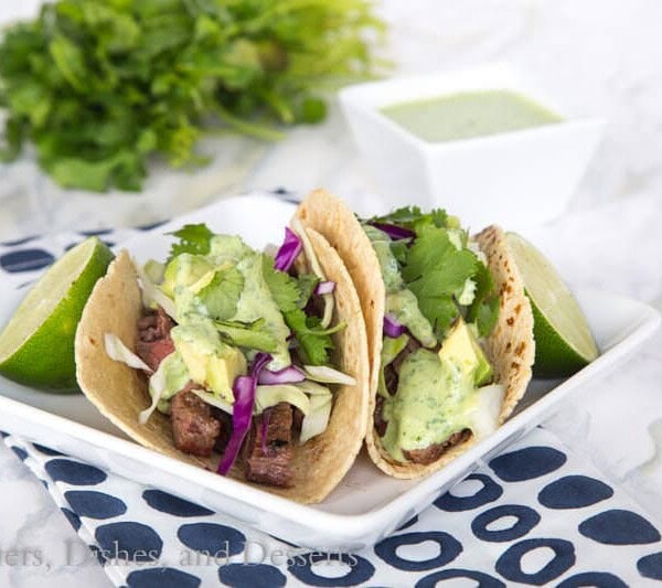 Skirt Steak Street Tacos {Dinners, Dishes, and Desserts}