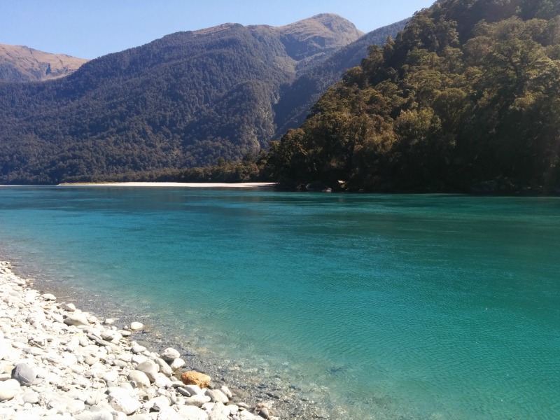 River along Haast Pass near Wanaka New Zealand
