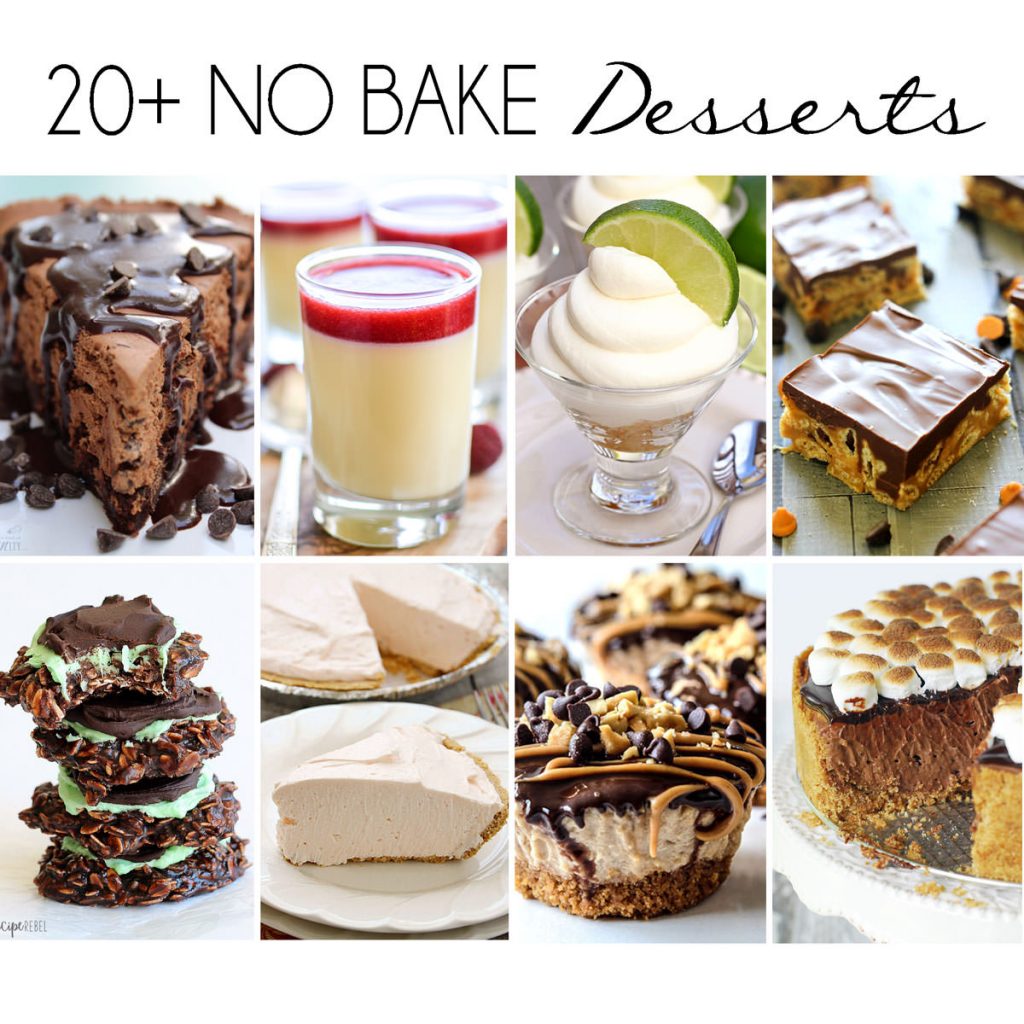 20+ No Bake Desserts - A round up of more than 20 no bake desserts that are perfect for this hot summer!
