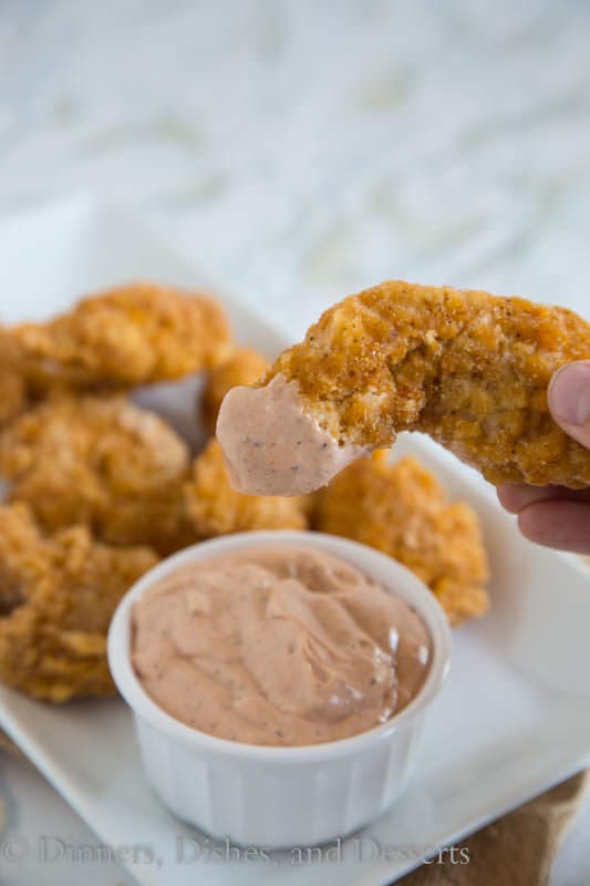 Cane's sauce is known for its crazy good flavor profile. Dip your chicken fingers, potato chips, and even fries.