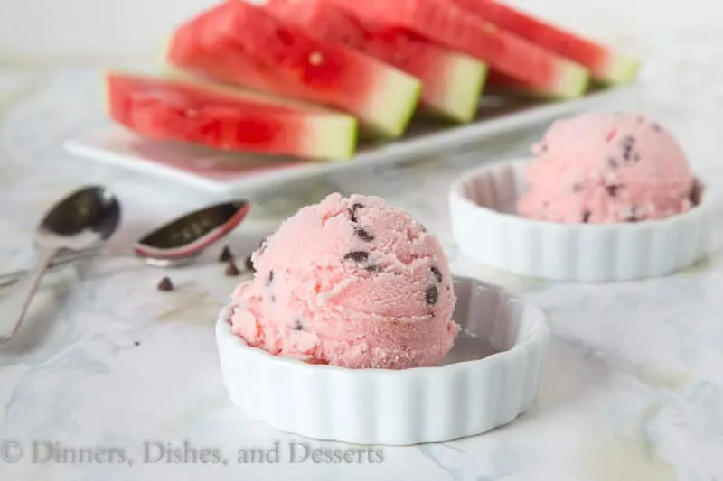 Watermelon Ice Cream {Dinners, Dishes, and Desserts}