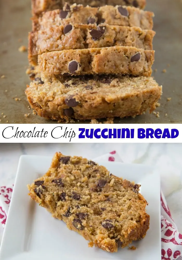 whole wheat zucchini bread with chocolate chips