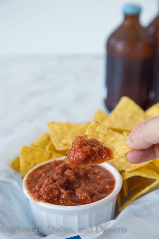 easy homemade salsa in a bowl