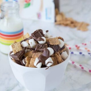 smores snack mix in a bowl