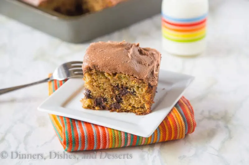 Chocolate Chip Zucchini Cake {Dinners, Dishes, and Desserts}