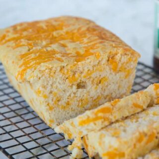 Easy Cheddar Beer Bread - Just 4 ingredients for this super easy beer bread!