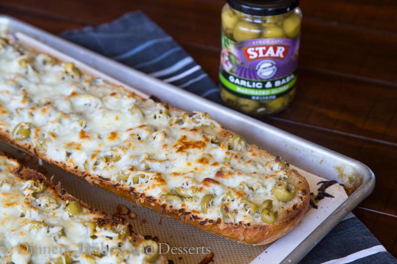 Garlic Olive Cheese Bread {Dinners, Dishes, and Desserts}