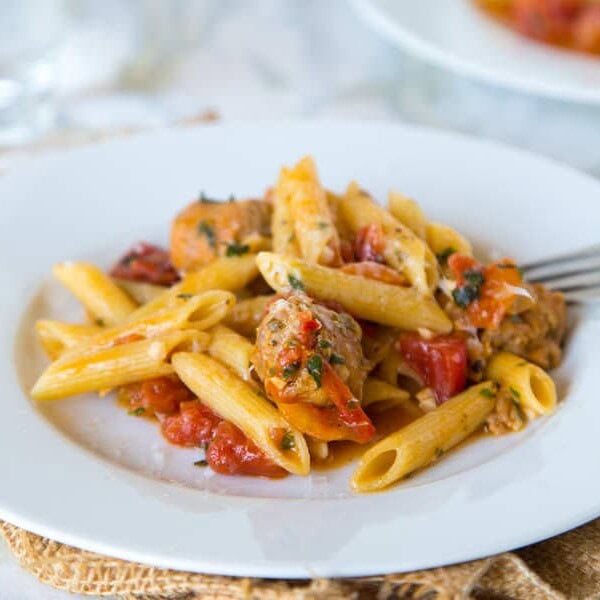 1 pot pasta on a plate