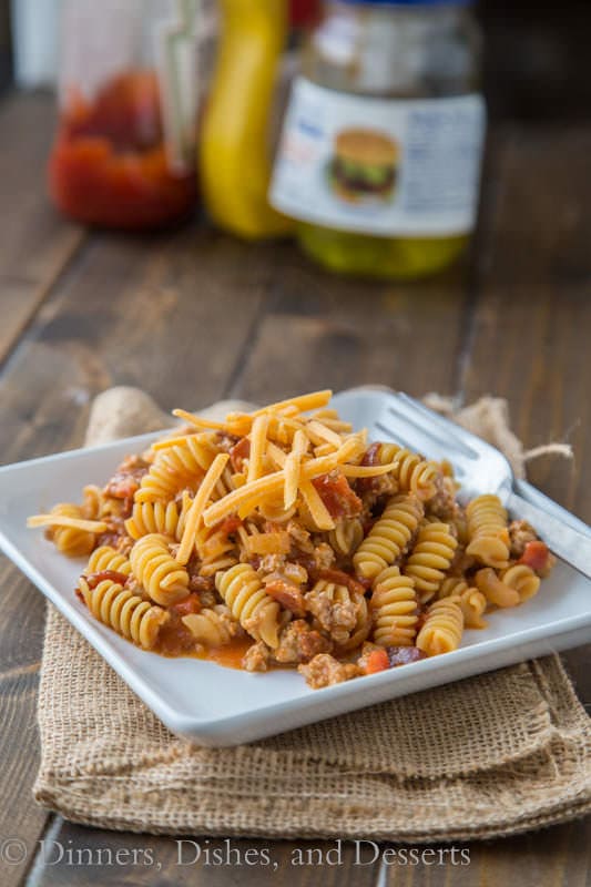 This bacon cheeseburger pasta skillet will make your mouth water as it simmers on the stove. Good thing it only takes twenty minutes to get on the table!