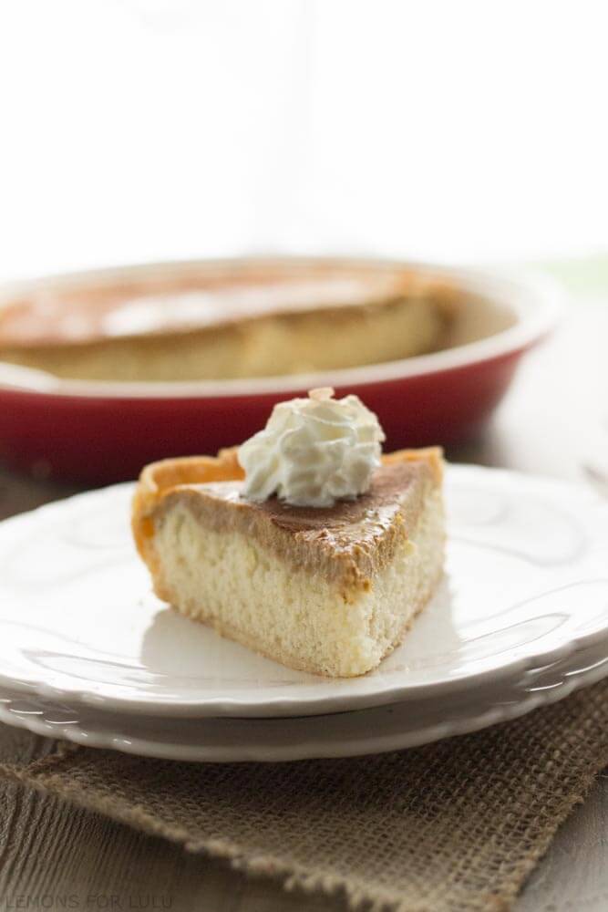 Snickerdoodle Pumpkin Pie slice on a stack of plates