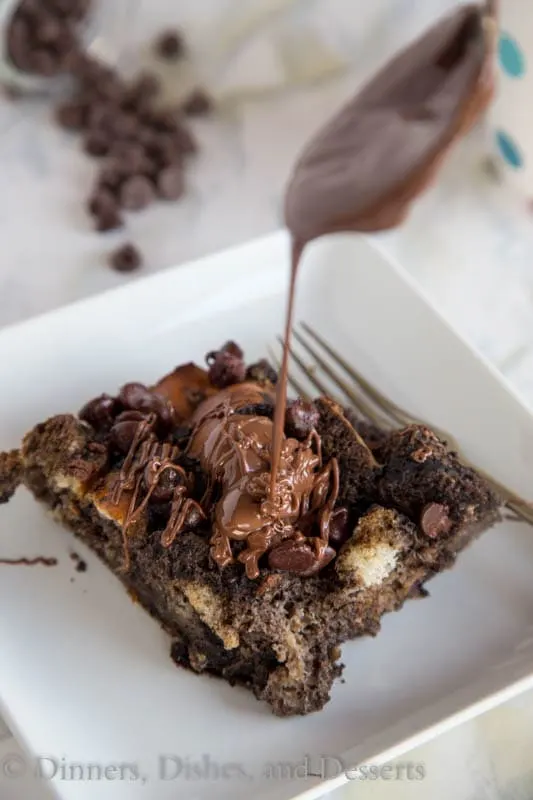Make Ahead Chocolate French Toast Bake - a make ahead french toast made with chocolate milk! Because everyday should start with chocolate.
