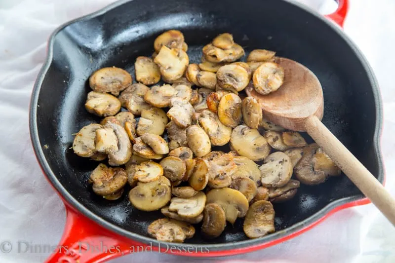 Easy Sauteed Mushrooms - learn how to cook mushrooms with just a couple ingredients! Super easy and so good!