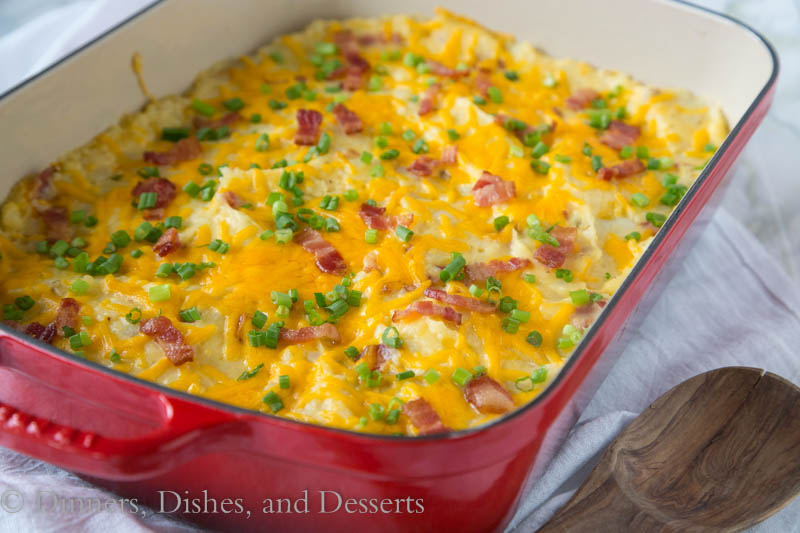 Loaded Twice Baked Potato Casserole {Dinners, Dishes, and Desserts}