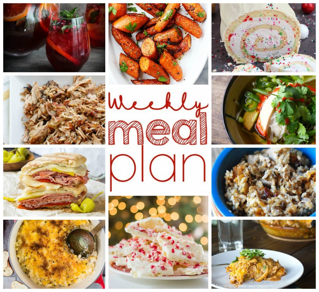 Weekly Meal Plan Week 19 - 10 great bloggers bringing you a full week of recipes including dinner, sides dishes, drinks, and desserts!
