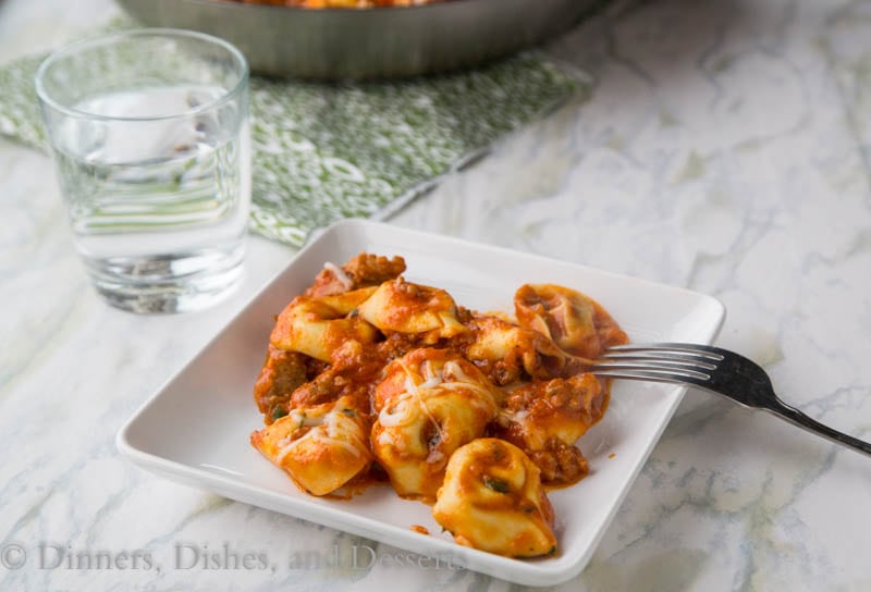 Sausage Tortellini Skillet {Dinners, Dishes, and Desserts}