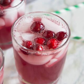 Cranberry punch is a super easy and delicious drink to have around for the holidays. There’s even a non-alcoholic version for the kids!
