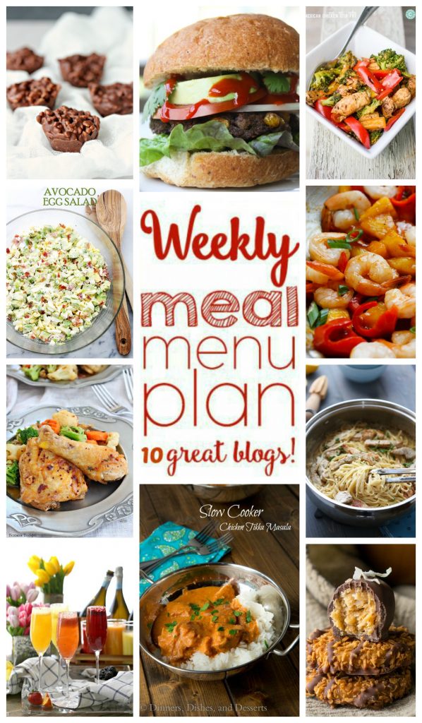 Weekly Meal Plan Week 24 - 10 great bloggers bringing you a full week of recipes including dinner, sides dishes, drinks and desserts!
