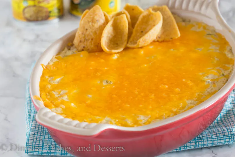 green chili enchilada dip in a bowl