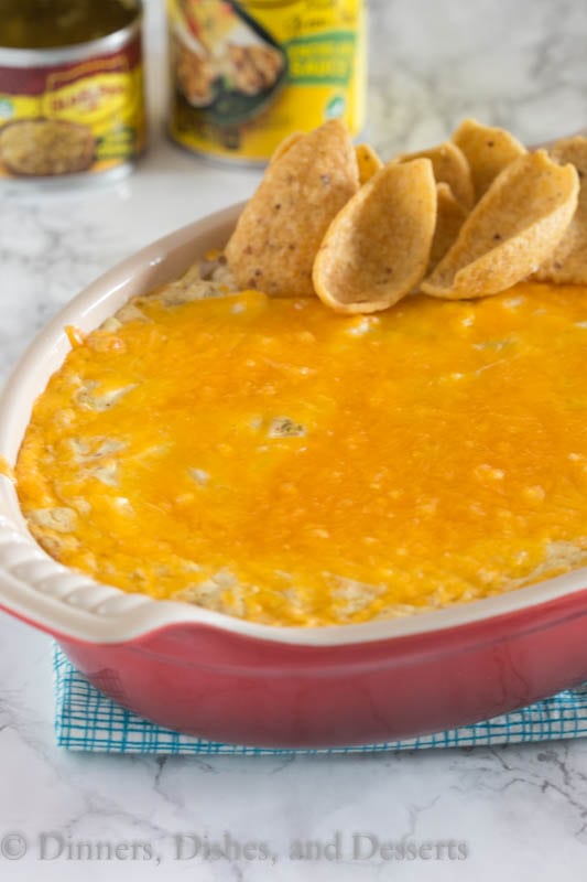 green chili enchilada dip in a bowl