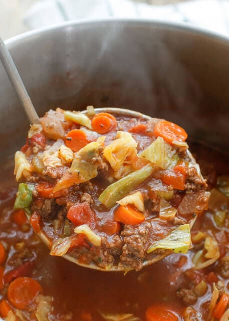 Hearty Italian Vegetable Beef Soup {Barefeet in the Kitchen}