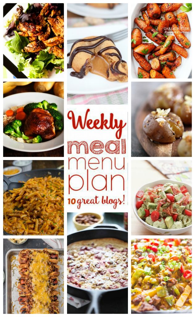 Weekly Meal Plan Week 31 - 10 great bloggers bringing you a full week of recipes including dinner, sides dishes, and desserts!