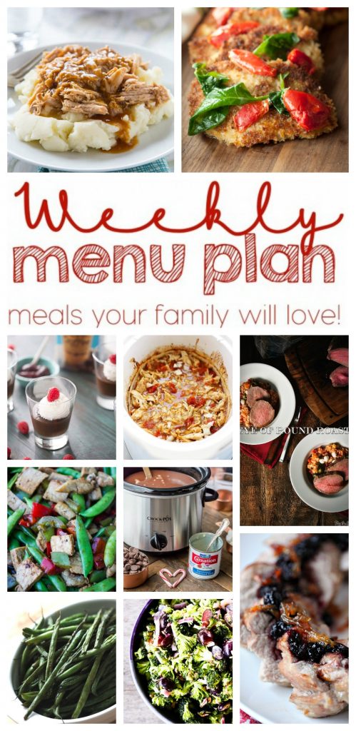 Weekly Meal Plan Week 27 - 10 great bloggers bringing you a full week of recipes including dinner, sides dishes, and desserts!