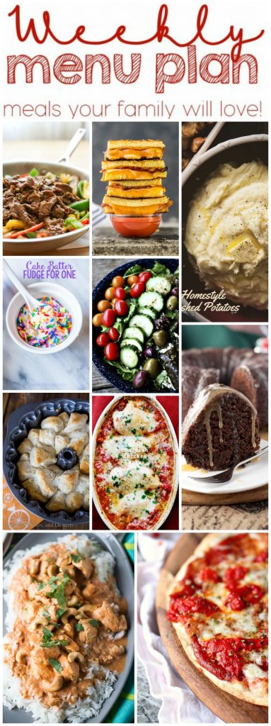 Weekly Meal Plan Week 26 - 10 great bloggers bringing you a full week of recipes including dinner, sides dishes, and desserts!