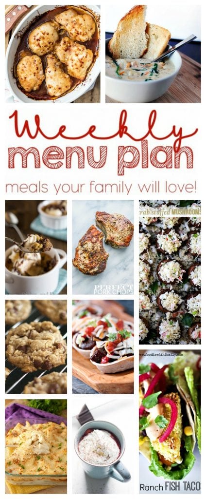 Weekly Meal Plan Week 30 - 10 great bloggers bringing you a full week of recipes including dinner, sides dishes, and desserts!