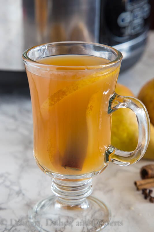 spiced pear cider in a mug