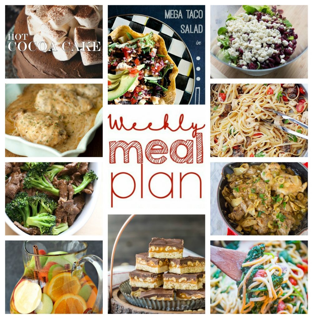 Weekly Meal Plan Week 28 - 10 great bloggers bringing you a full week of recipes including dinner, sides dishes, and desserts!