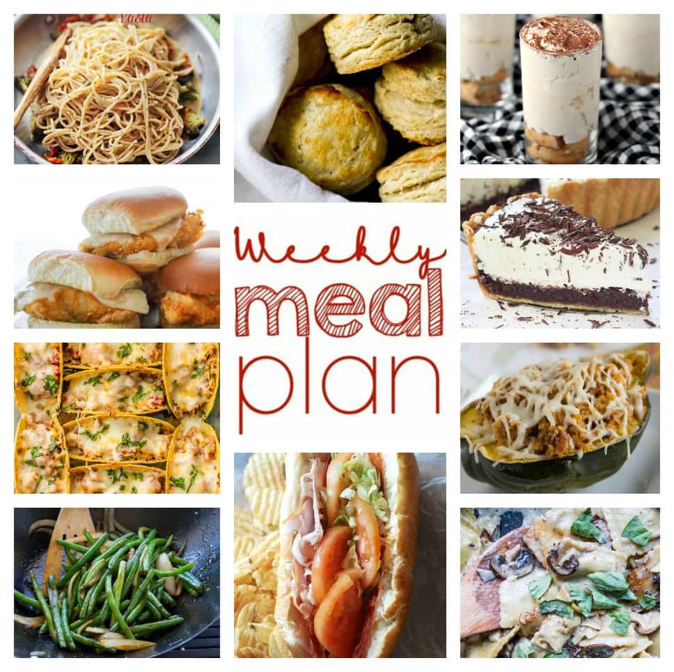 Weekly Meal Plan Week 25 - 10 great bloggers bringing you a full week of recipes including dinner, sides dishes, and desserts!