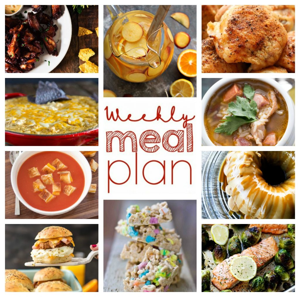Weekly Meal Plan Week 29 - 10 great bloggers bringing you a full week of recipes including dinner, sides dishes, and desserts!