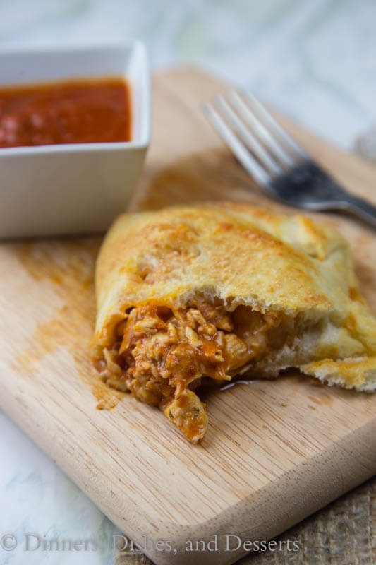 chicken calzone on a plate