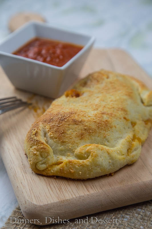 chicken calzone on a plate