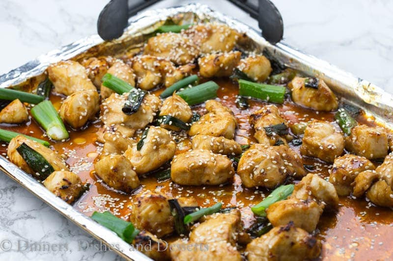 chicken yakitori in a pan