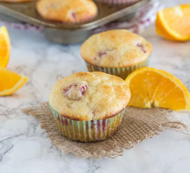 tangerine raspberry muffins
