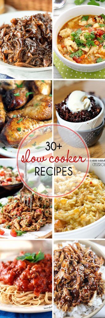 30 Slow Cooker Recipes - so many great recipes that use your crock pot. Everything from dinners to desserts to get you through the rest of winter!