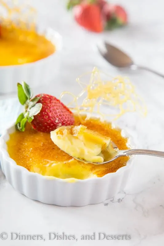 Creme Brulee - classic rich and creamy vanilla bean custard topped with caramelized sugar. Easier than you think, and will definitely impress!