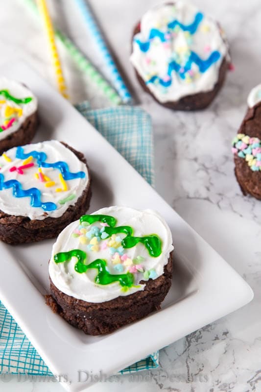 easter brownies on a plate