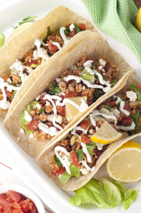 Greek Chicken Soft Tacos {Wishes and Dishes}