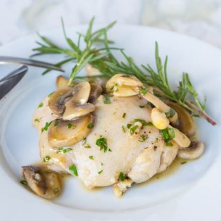 One Pan Garlic Chicken - chicken thighs and garlic come together for a super easy and delicious chicken dinner!