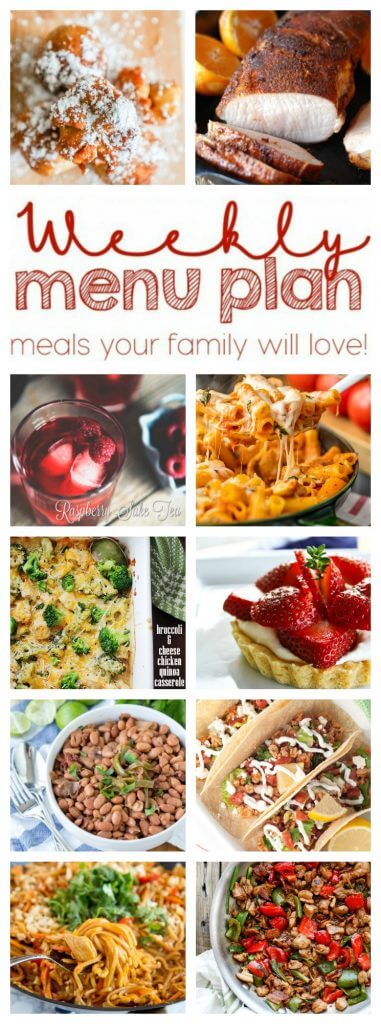 Weekly Meal Plan Week 38 - 10 great bloggers bringing you a full week of recipes including dinner, sides dishes, and desserts!