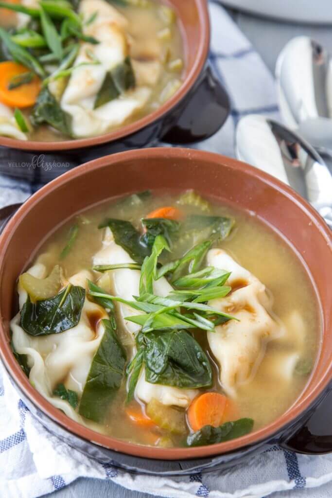 Hot and Sour Potsticker Soup {Yellow Bliss Road}