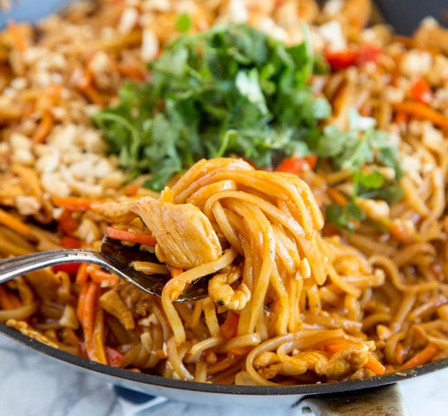 Spicy Thai Noodles With Chicken Dinners Dishes And Desserts