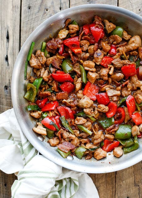 Spicy Chicken and Bacon Stir-Fry {Barefeet in the Kitchen}