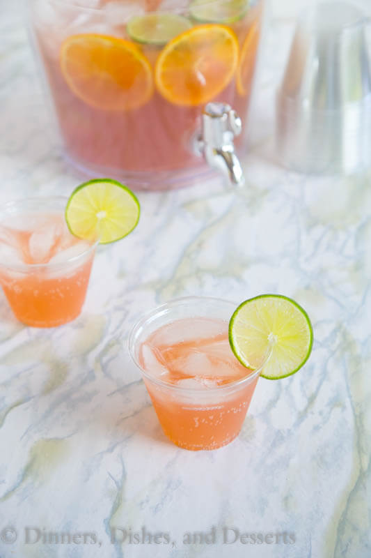 Party Punch - Just 3 ingredients to make this easy non-alcoholic punch recipe.  Great for parties, showers, weddings, or any get together.  Plus you can spike it for the grown ups!